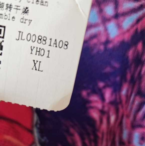 Vibrant Dinosaur Graphic T-Shirt Red Pink Purple NWT - Picture 3 of 4